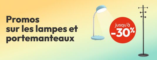 Promos sur les lampes et portemanteaux Jusqu'à -30% Vite j'en profite