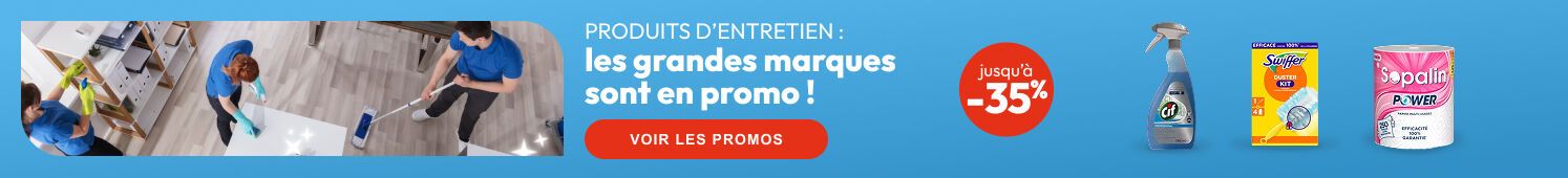 Produits d'entretien Les grandes marques sont en promo ! Jusqu'à -35% Voir les promos