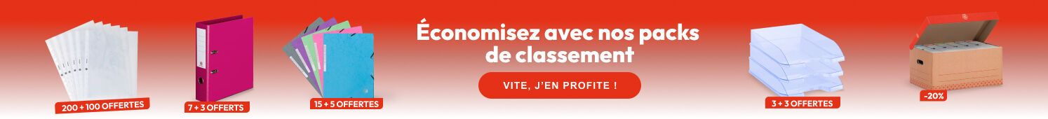 Économisez avec nos packs de classement  Vite, j'en profite !