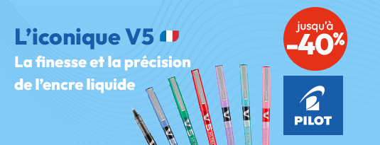 L'iconique V5 la finesse et la précision de l'encre liquide Jusqu'à -40% J'en profite