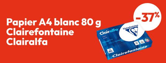 Vente flash Promo papier Clairefontaine Clairalfa A4 80 g -37% Vite j'en profite