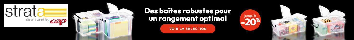 Strata by CEP  Des boîtes robustes pour un rangement optimal  Jusqu'à -20%