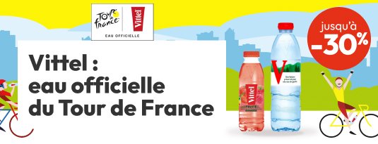 Vittel : eau officielle du Tour de France Jusqu'à -30% J'en profite