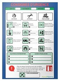 Affiche consignes d’urgence à personnaliser