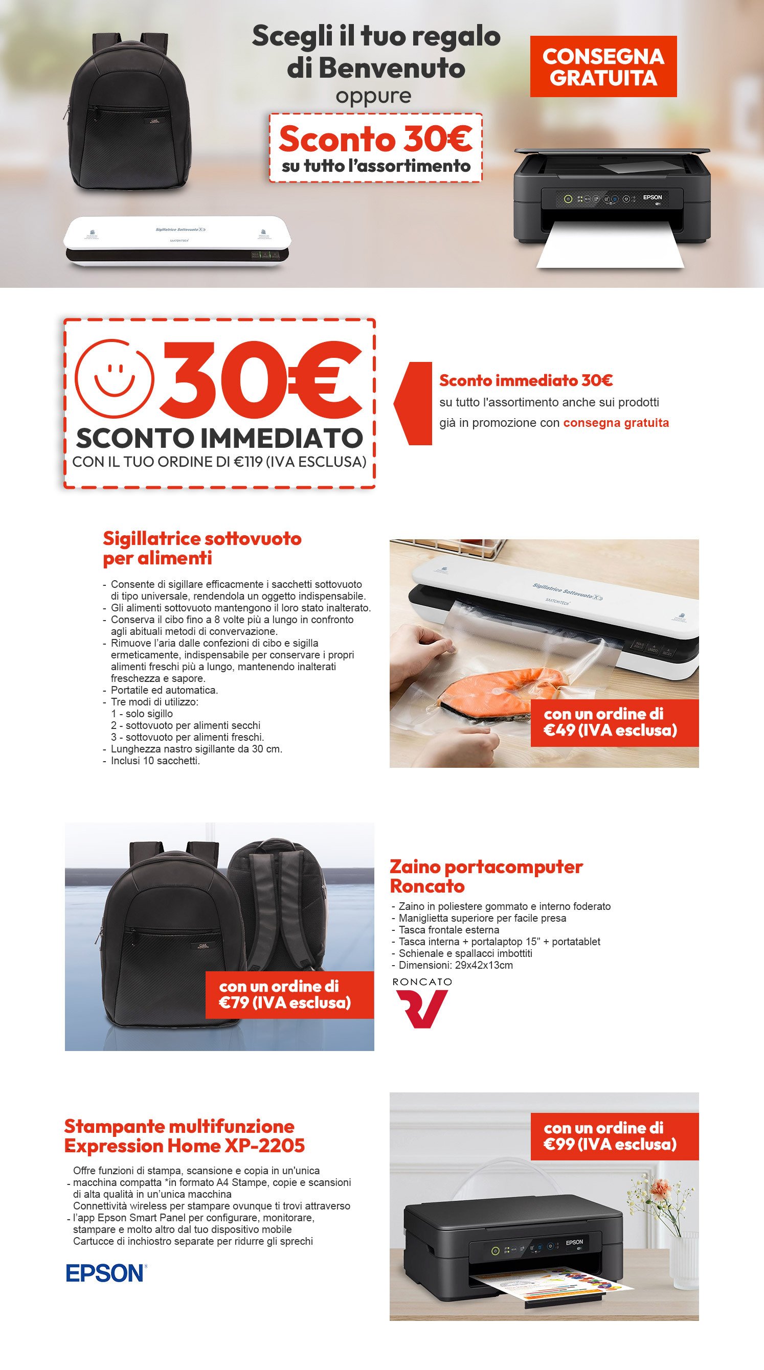 Offerte di Benvenuto