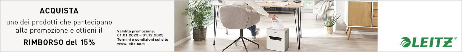 Con i prodotti Leitz partecipi alla promozione e ottieni un rimborso del 15%