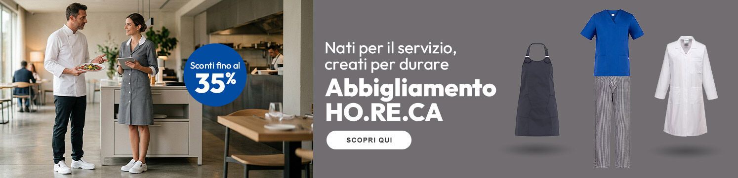 Abbilgiamento HO.RE.CA con sconti fino al 35%