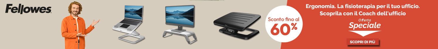 Fellowes Ergonomia: la fisioterapia per il tuo ufficio. Sconti fino al 60%
