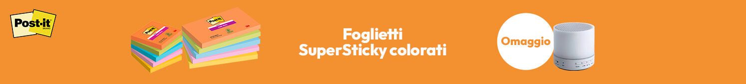 Post-it Super Sticky colorati in omaggio uno speaker ricaricabile multicolor