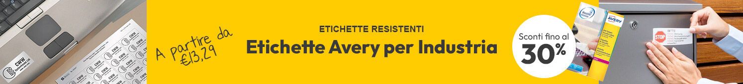Avery etichette industria con sconti fino al 30%