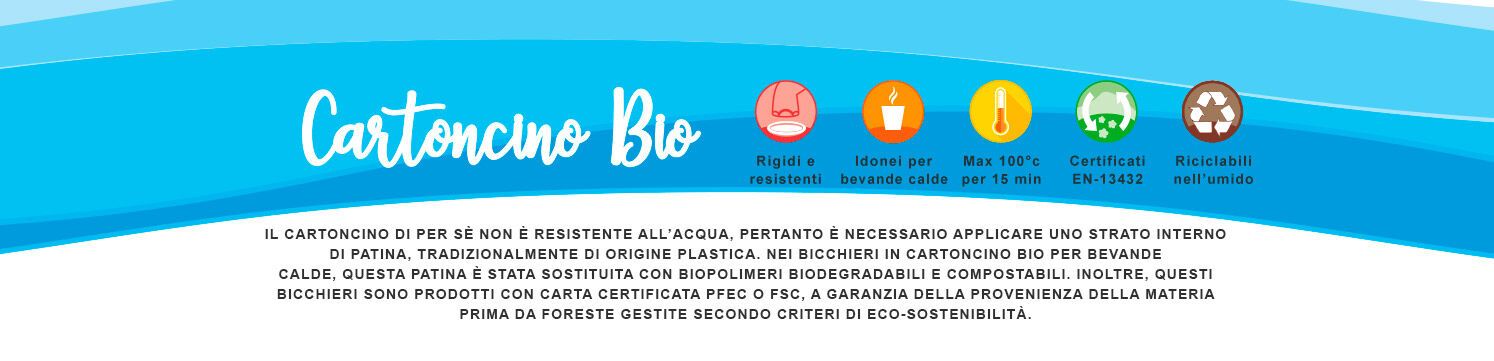 Bibo stoviglie in cartoncino bio rigidi e resistenti ideali per bevande calde