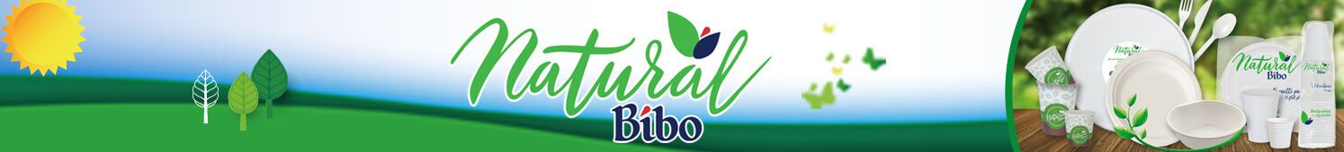 Natural Bibo stoviglie in bioplastica, pura cellulosa e cartoncino bio certificate