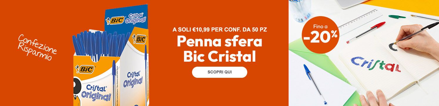 Penna sfera Bic Cristal a soli €10,99 per conf.