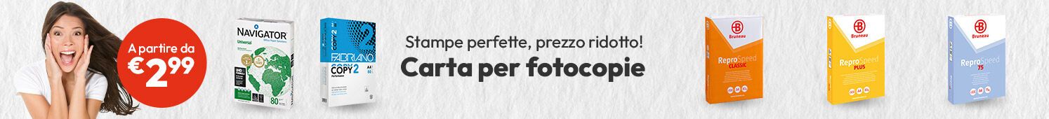 Carta per fotocopie a partire da €2,99 per risma