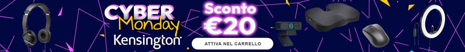 Cyber Monday Sconto € 20 su un ordine min. di € 149 di prodotti Kensington (IVA esclusa)