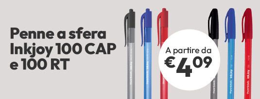 Penne a sfera Papermate Inkjoy 100 CAP e 100 RT