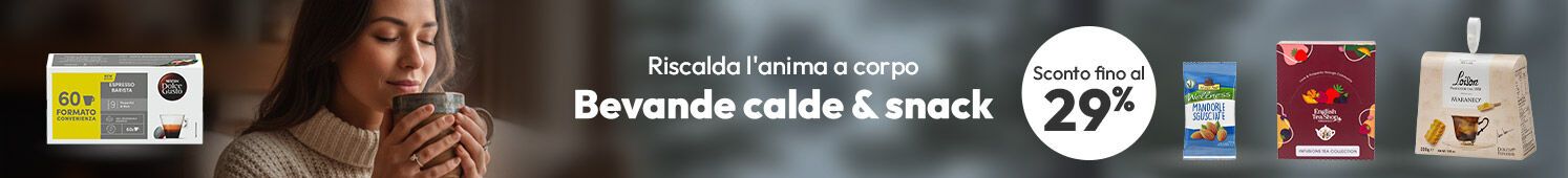 Bevande calde e snack sconti fino al 29%