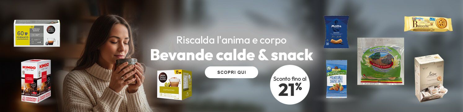 Bevande calde e snack sconti fino al 21%