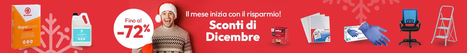 Sconti di Dicembre risparmio fino al -72%