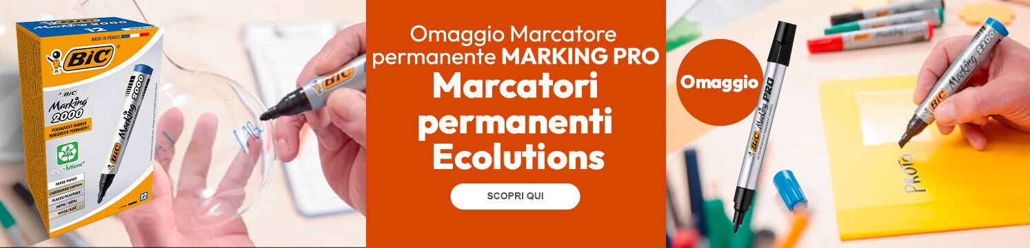 Marcatori Bic Ecolutions - in omaggio un marcatore permanente Marking Pro!