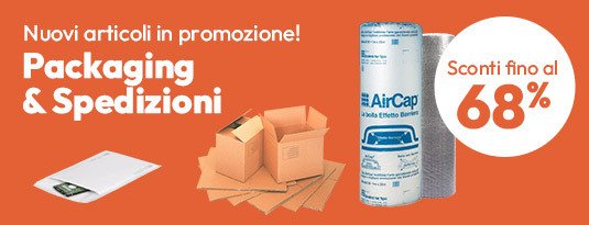 Packaging & Spedizioni con nuovi articoli in promozione!