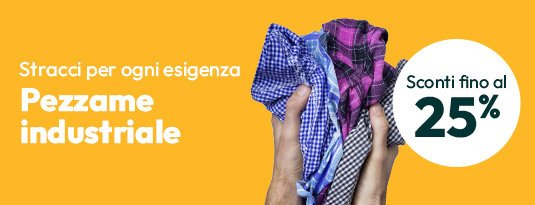 Pezzame industriale: stracci per ogni esigenza! Sconti fino al 25%
