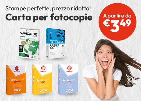 Carta per fotocopie a partire da € 3,49