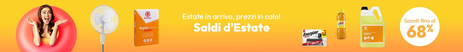 Saldi d'Estate con sconti sui tuoi prodotti per ufficio preferiti fino al 68%