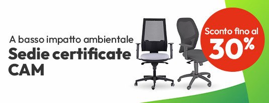 Sedie certificate secondo i criteri minimi ambientali : scopri l'assortimento e gli sconti fino al 30%!