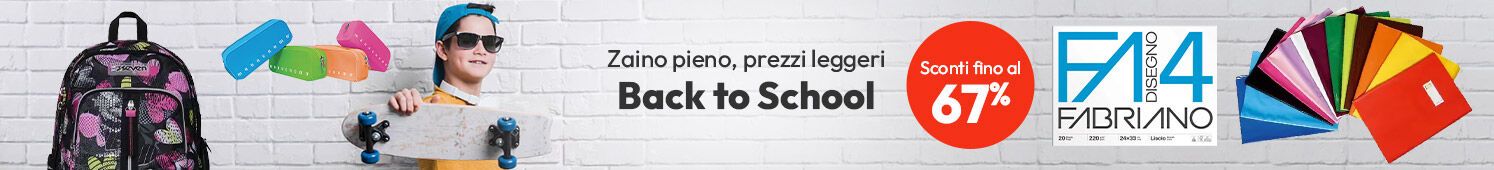 Back to School  zaino pieno, prezzi leggeri con sconti fino al 67%