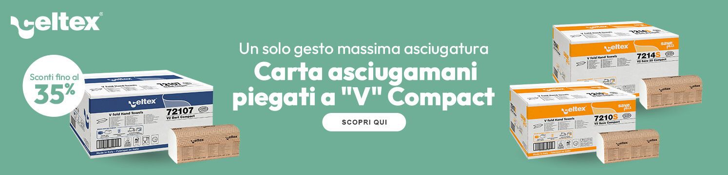 Carta asciugamani piegata a "V" Compact Celtex sconti fino al 35%