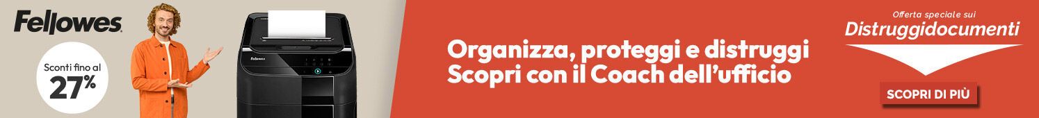 Fellowes Coach Ufficio Distruggidocumenti organizza protegge e distrugge! Sconti fino al 27%