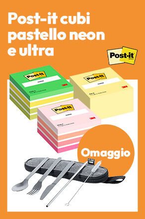 Post-it cubi pastello neon e ultra con set posate in omaggio!