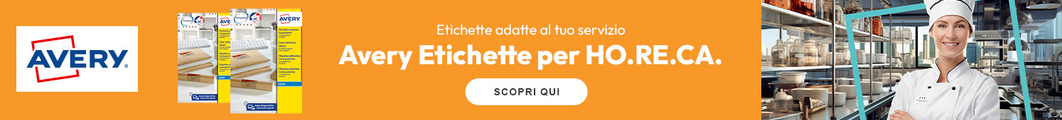 Avery etichette per HO.RE.CA - Sconto fino al 22%