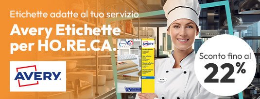 Avery etichette per HO.RE.CA - Sconto fino al 22%
