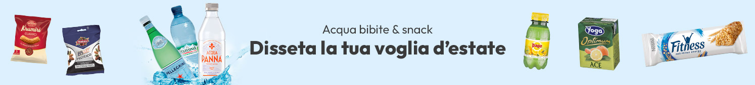 Acqua bibite & snack, disseta la tua voglia d'estate!