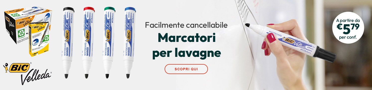 Marcatori per lavagne Bic Cristal Velleda a partire da € 5,79 per conf.