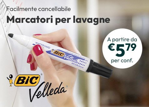 Marcatori per lavagne Bic Cristal Velleda a partire da € 5,79 per conf.