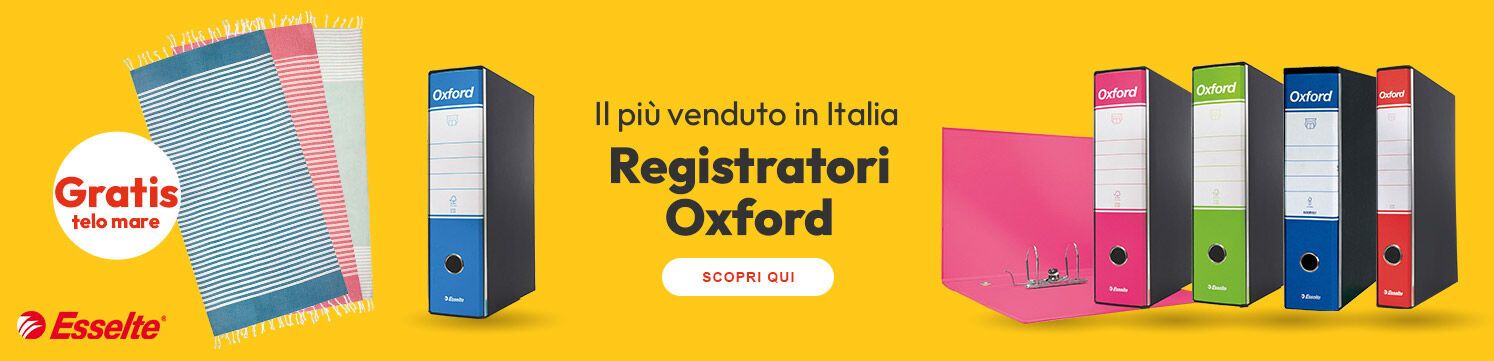 Con l'acquisto di registratori Oxford GRATIS un telo mare!