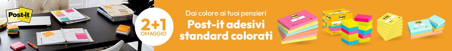 Post-it adesivi standard colorati 2+1 in omaggio