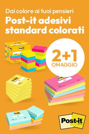 Post-it adesivi standard colorati 2+1 in omaggio