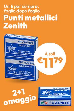 Punti metallici Zenith 130/E 2+1 in omaggio