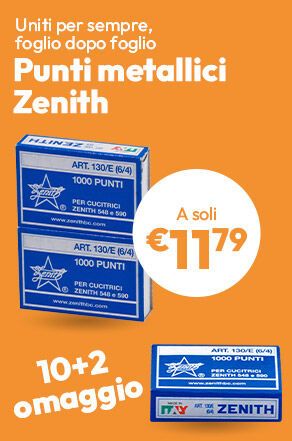 Punti metallici Zenith 130/E 2+1 in omaggio