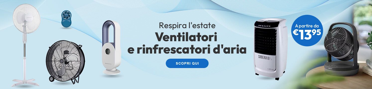 Ventilatori e rinfrescatori d'aria a partire da € 13,95