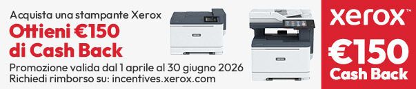 Cash Back Xerox €150 sull'acquisto di una stampante