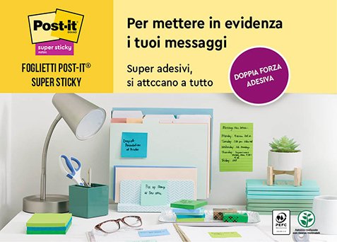 Post-it Super Sticky con speaker in omaggio