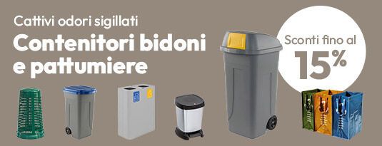Contenitori bidoni e pattumiere sconti fino al 15%