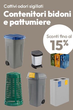Contenitori bidoni e pattumiere sconti fino al 15%