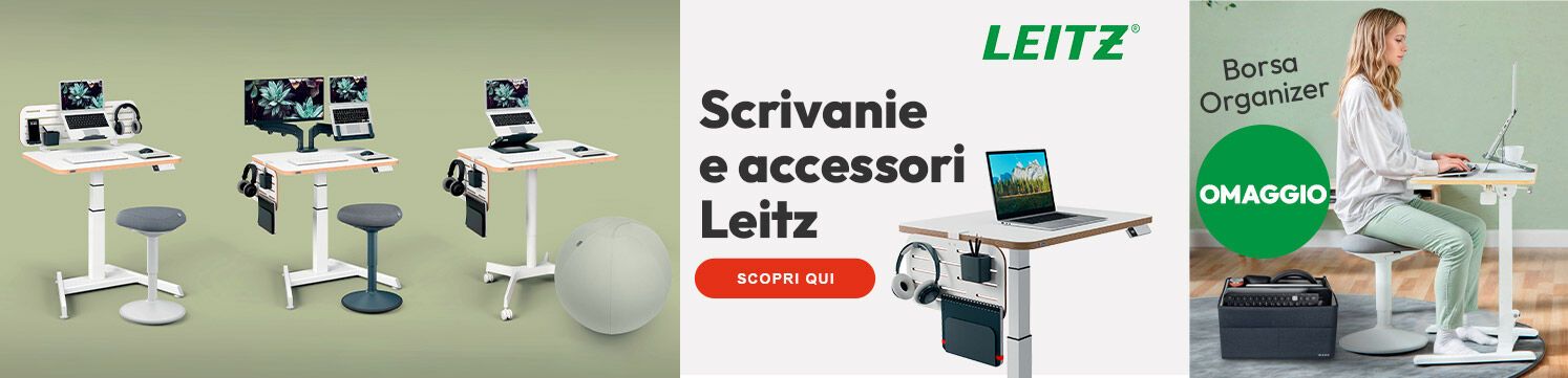 Scrivanie elevabili Leitz con borsa in omaggio!