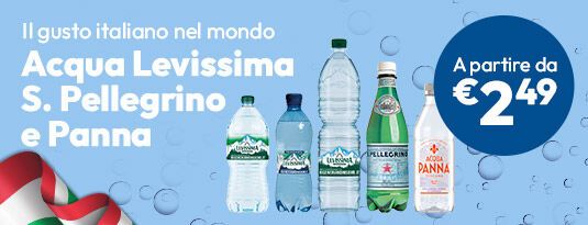 Acqua Levissima S Pellegrino e Panna a partire da €2,49 per conf.